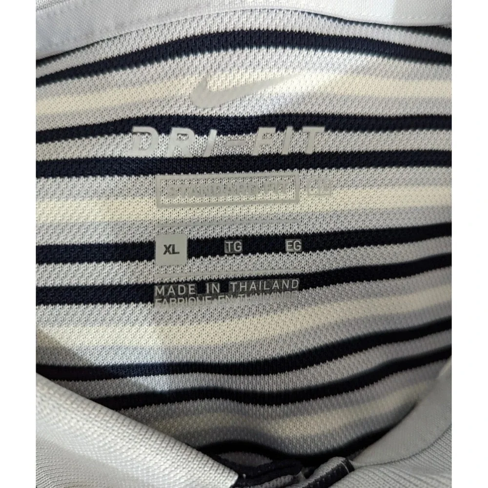 Nike‎ Mens Mesh Standard Fit Short Sleeve Shirt Size XL Striped White